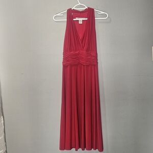 Evan Picone Red Halter Dress Cocktail Party Wedding Guest Size 8